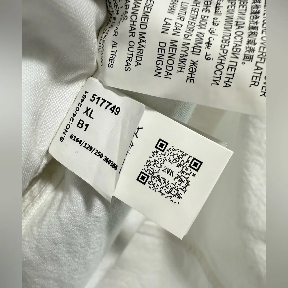 NWT ZARA WHITE DENIM MINI DRESS Size XL - Picture 8 of 9